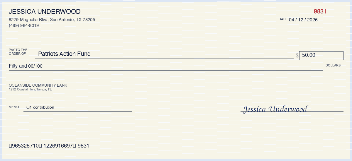 $50 from Jessica Underwood